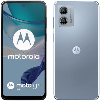 Motorola Moto (g53 5G, 6.5 Inch 120 Hz Display, 50 MP Camera, Dolby Atmos Stereo Speakers, 5000 mAh Battery,TurboPower Charging, 5G, Snapdragon 480+ Processor, 4/128 GB, Dual SIM), Arctic Silver