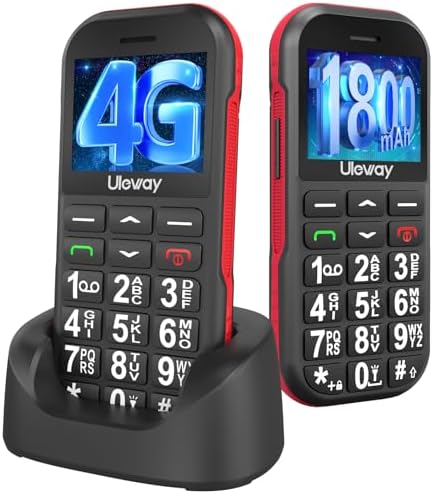 CHAKEYAKE 4G Big Button Mobile Phone for Elderly,1800mAh Long Standby Easy to Use Basic Mobile Phone SIM Free Unlocked Senior Mobile Phone With SOS Emergency Button Large Volume, Flashlight FM Radio