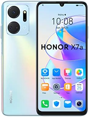 HONOR X7a Mobile Phone Unlocked, 6.74-Inch 90Hz Fullview Display, 50MP Quad Camera with 5330 mAh Battery, 4 GB+128 GB, Android 12 Titanium Silver