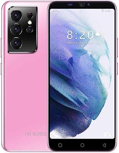 MTGud S21ultra Cheap Smartphone, Android 9.0, 5.0'' Dual SIM Dual Camera, 16GB ROM,128GB Extension, Support Face ID/WIFI/GPS 3G Mobile Phones (S21Ultra-Pink)