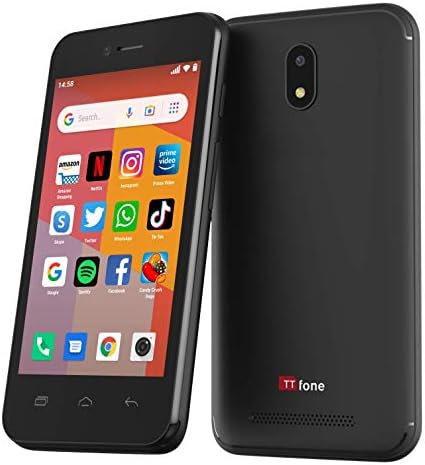 TTfone TT20 Smart 3G Mobile Phone with Android GO - 8GB - Dual Sim - 4Inch Touch Screen - Pay As You Go (O2 Bundle PAYG)